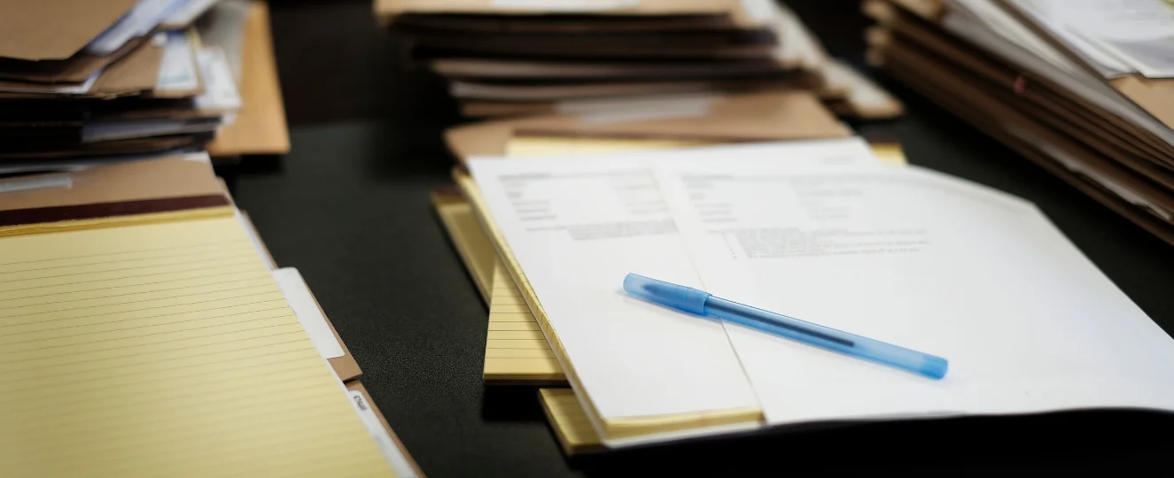 Forms on a desk