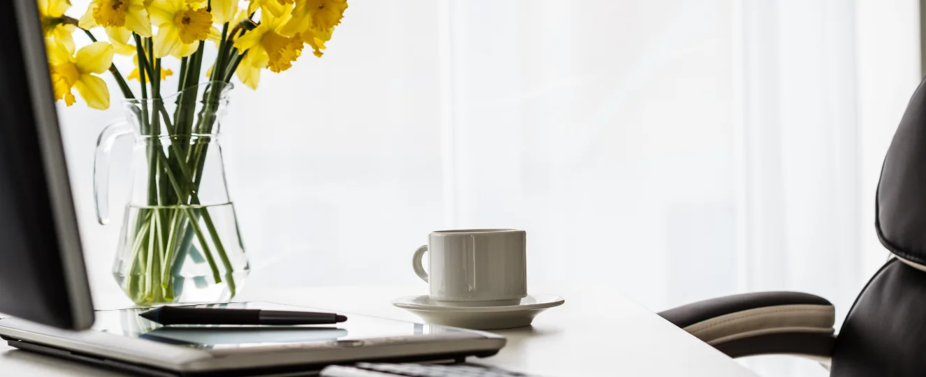 Desk with Flowers